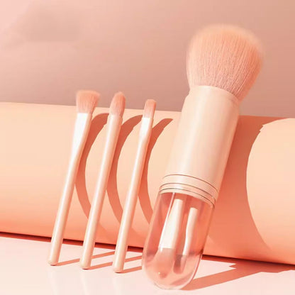 Four in one combination set Multi functional retractable powder brush, portable makeup brush, travel powder blusher brush, four in one makeup brush, beauty tool