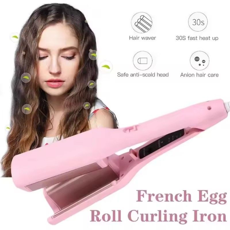 32MM Electric Curling Iron Automatic Lambswool Curling Tool Long Lasting Styling French Styling Rotating Anti-Flame Design