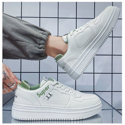 Men's White Shoes Summer Versatile Breathable Low Upper Sports Trendy Board Shoes Casual Sneaker Shoes Men's Lace-up Shoes