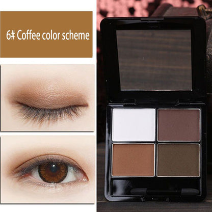 Popular super hot coffee color eye shadow waterproof priming plain face matt natural daily earth color students