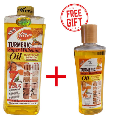 Veetgold Turmeric Body Lotion 1000ml + 200ml Super Whitening Skin Repair Anti-Aging Removes Wrinkles Dark Spots & Smooths Clears Knuckles Super Whitening Clears Dark Armpits Clears Dark Spots