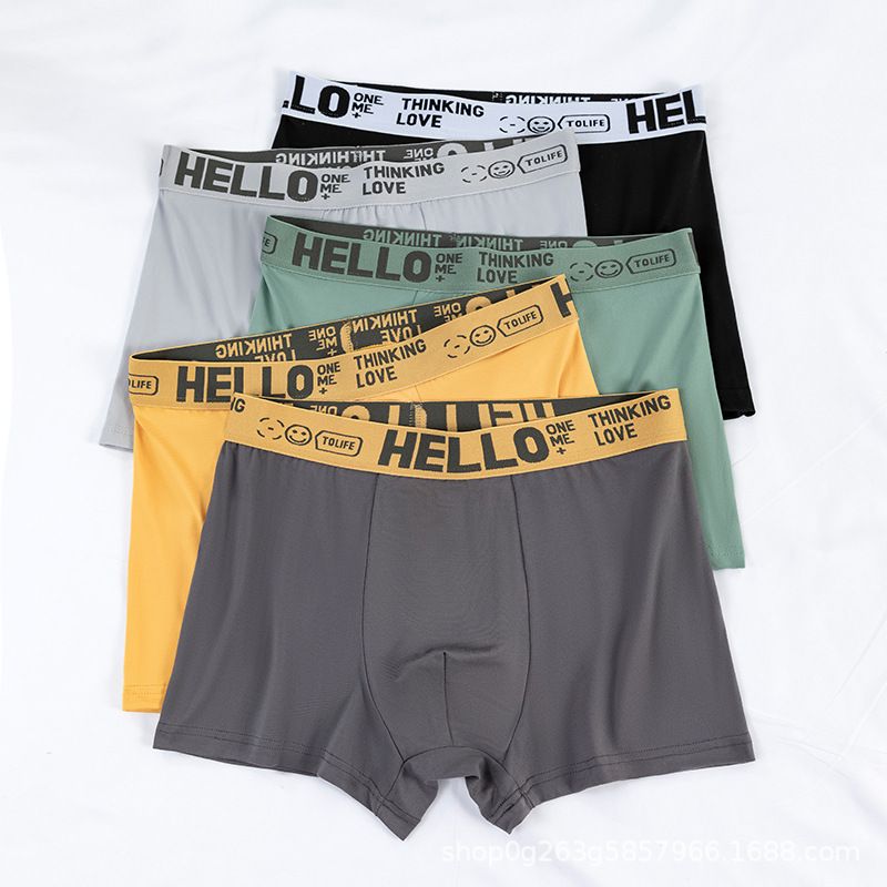 4Pcs Men's underwear Men's Boxer Briefs Cotton underwear backing Bacteriostat Youth shorts Underwear
