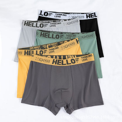 4Pcs Men's underwear Men's Boxer Briefs Cotton underwear backing Bacteriostat Youth shorts Underwear