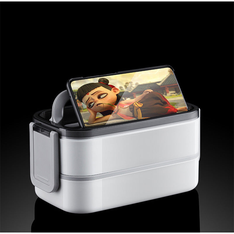 304 Stainless Steel Lunch Box for School Office 1/2 Layers Microwavable portable Grids bento Food Storage Containers