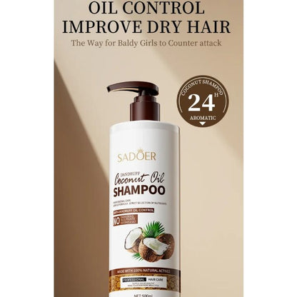 SADOER Coconut Oil Shampoo For Dry And Damaged Hair Nourishing, Moisturizing Soothing, Amino Acids Anti-dandruff Frizz-Smooth Hair Growth Anti-Alop Shampoo Hair Care