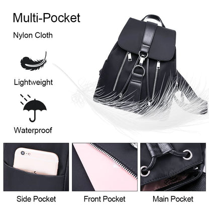 New Arrival Ladies Backpack Bags Women Black Rucksack Black Bag School Bag - Black