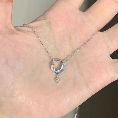 Silver Dream Chasing Star River Moon Necklace Women's Light Luxury Fashion Necklace Versatile Collar Chain