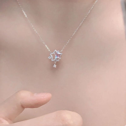 Shining Twin Stars Necklace Light Luxury Niche High-end Clavicle Chain Pendant Necklaces