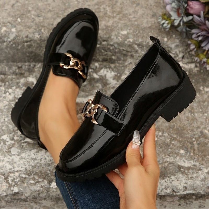 Mateamoda Women Shoes High-Shine Loafers Ladies Shoes Casual Shoes