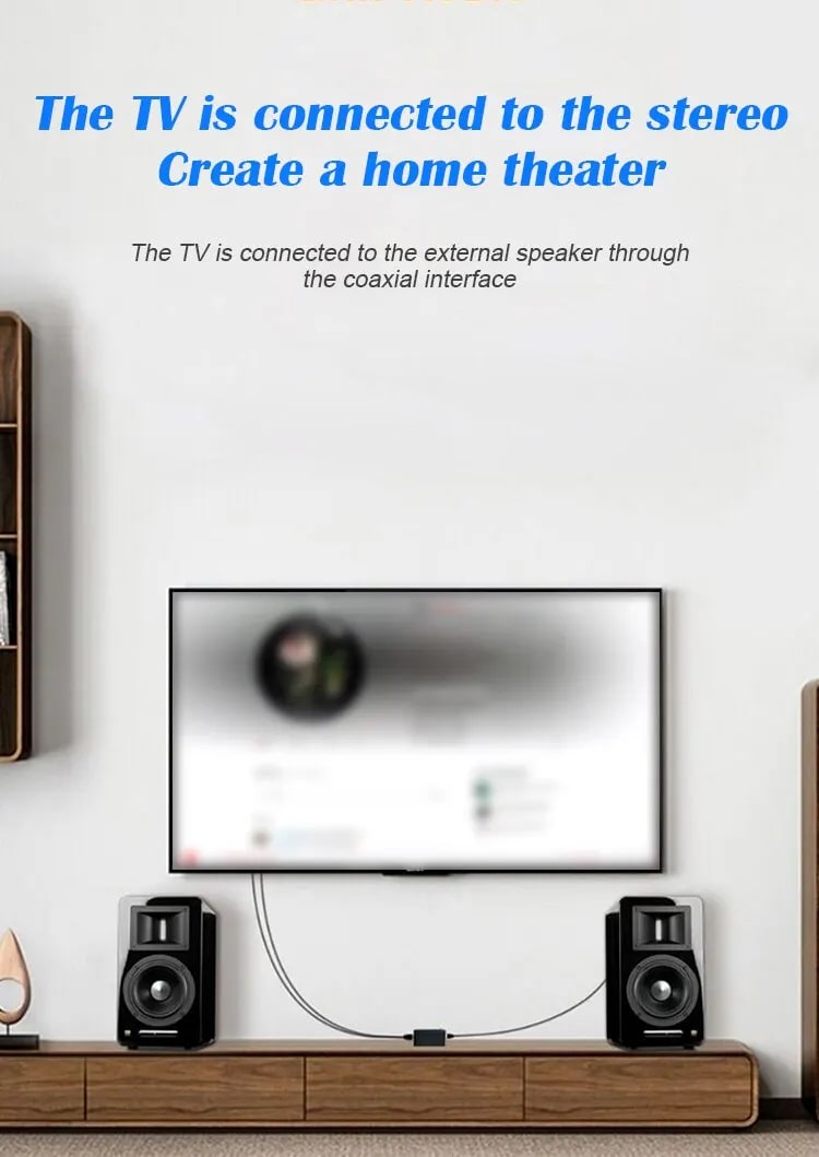 Digital To Analog Audio Converter 3 5mm Suitable For TV Audio Digital Coaxial Fiber Optic Analog Output Converter