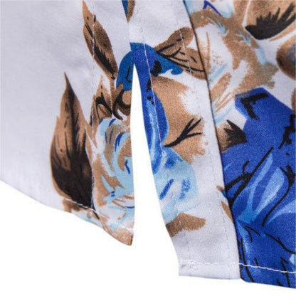 Shirts Men'S Long-Sleeved Floral Shirt Cross-Border Large Size Lapel Slim Shirt Non-Ironing Casual Men'S Wear