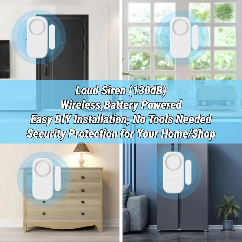 Horn Door Window Anti-Theft Alarm Wireless Burglar Alarm Home Security System Security Sensor Magnetic Contact Alarm Magnetic Sensor Home Safety Device Mini Horns & Sirens Anti-theft Device Burglary