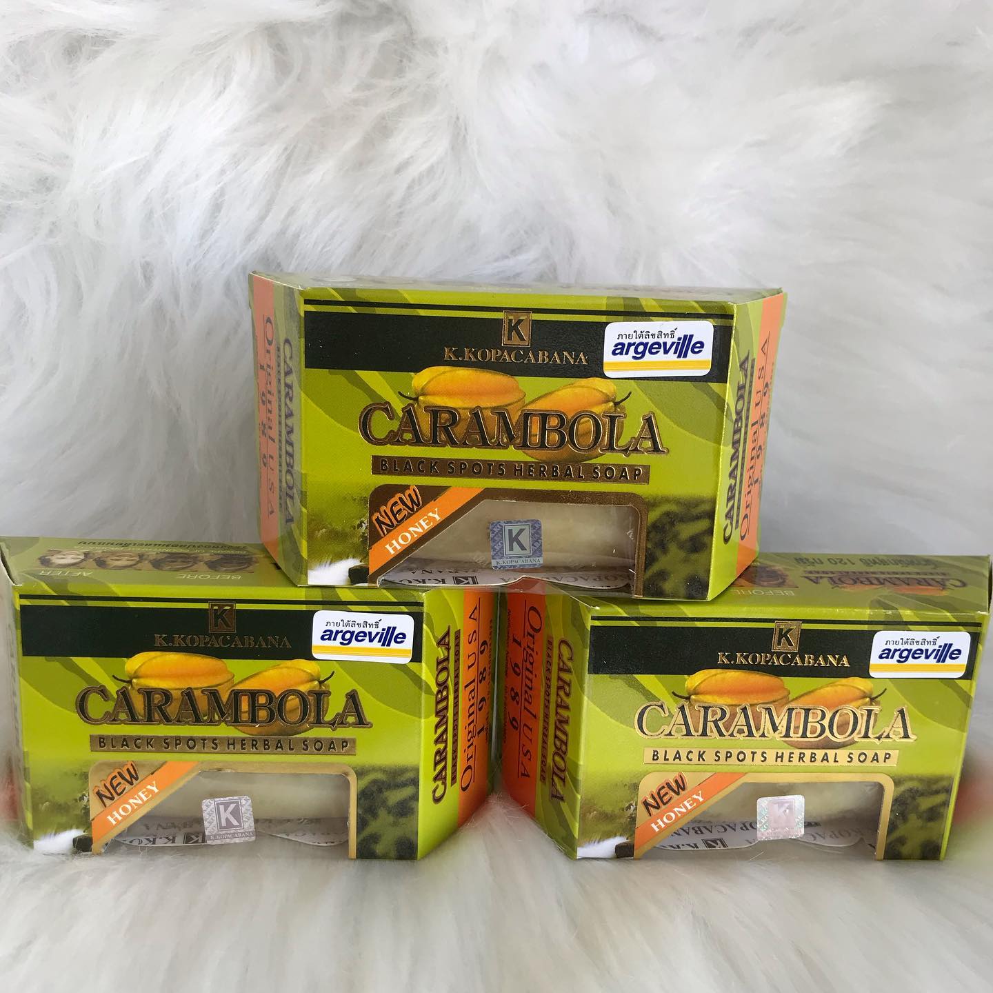 4 Packs Carambola Black Spots Herbal Soap With Honey for Removing Pimples & Blackheads Cleansing Nourishing Bar Bathing Organic Anti Ageing Full Body Natural Deep Cleaning Fruit Fragrance 120g