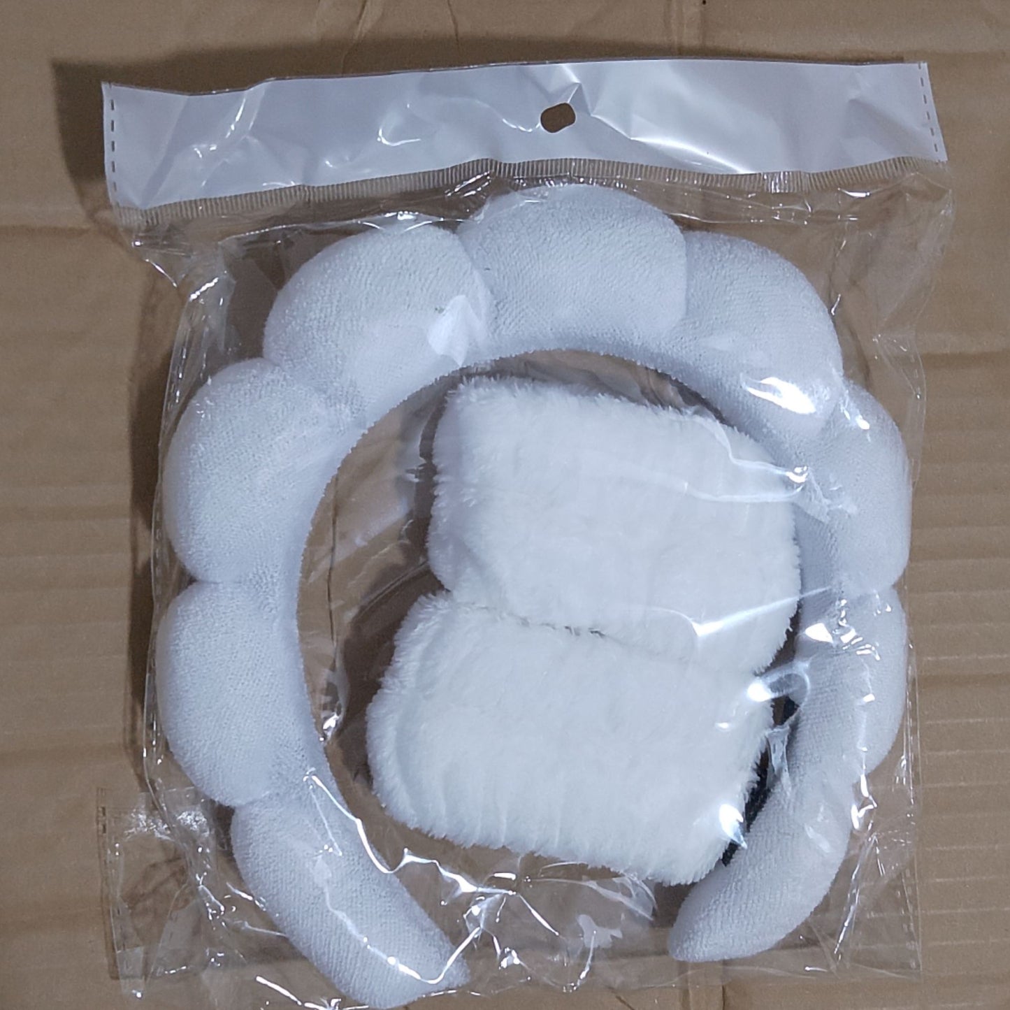 3pc set Spa Headband and Wristbands for Washing Face/makeup Absorbent Sponge and cuff Headband for Women's skin care routine Head band and Wrist bands pack