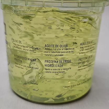 ECO STYLE Professional Styling Gel Olive Oil - All Hair Types - Repairs Conditions Defines Moisturizes Soothes Shines - Ecoco