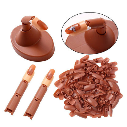Acrylic Flexible Moveable Nail Practice Finger Adjustable Fake Fingers Detachable Beginners Practice Moving Finger Strap Base Hand Nail Art Training Nails Art DIY Tool