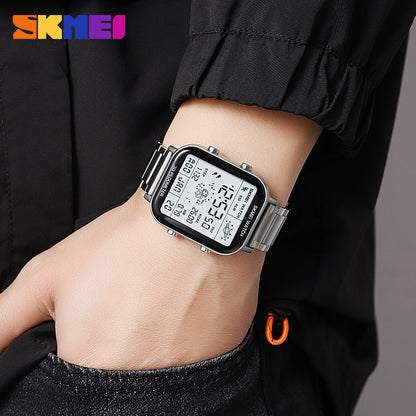Skmei Men Watches Top Brand Original Men's Watches Multifunctional Walking Steel Strap Men's Electric Watch Sports Calorie Calculation Men's Wristwatch Male Wrist Watch