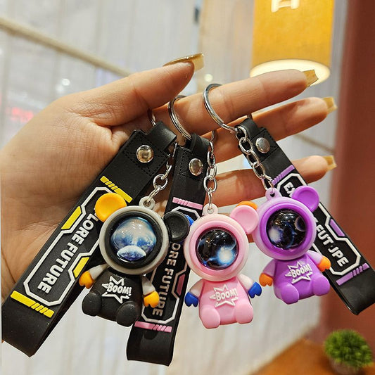 Traveling Space Bear Key Buckle Car Block Table Of Pendant Four Section Chain Dolls Little Gift Bags Bag Chain