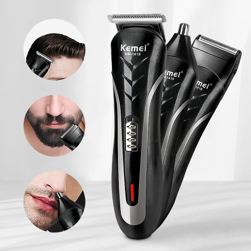 KEMEI Rechargeable 3 In 1 Shaving Machine Electric Hair Clipper Multifunctional Shaver Nose Hair Trimmer Safety Cutter
