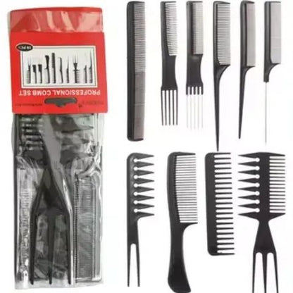 10 Pieces Comb Set Plastic Combs Hair Dyeing Oil Baking Comb Hair Salon Hairdressing Tool Beard care Men Women Professional Home Styling Kit