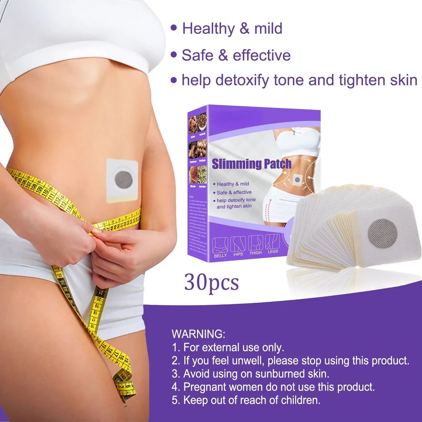 30Pcs Slim Patch Fat Burner Belly Abdomen Slimming Fat Burning Stick Weight Loss Slimer Tool Wonder Quick Slimming Patch