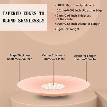 Reusable Silicone Nipple Cover for Women Bra Sticker Breast Petal Strapless Bra Invisible Boob Pads Chest Pasties Intimates Comfortable Lingerie & Underwear Accessories For Everyday Wear