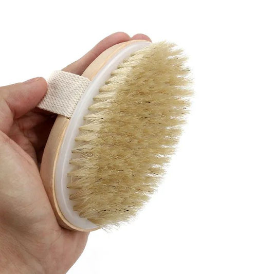 Bathing Brush Dry Skin Body Soft Natural Bristle SPA Brush Without Handle Wooden Bath Shower Brush Exfoliating Body Brush