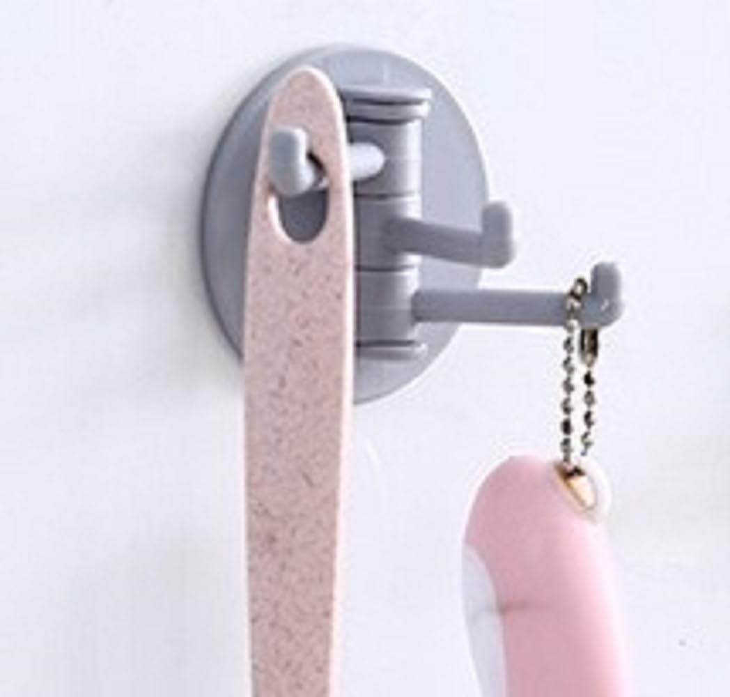 UPHUI 6PCS Adhesive Hook Storage Rack Kitchen Adhesive Hook 180 ° Flexible Rotation Bathroom Adhesive Hook Wall Hook Suitable For Hanging Tableware Towels Jackets In The Kitchen Bathroom Bedroom