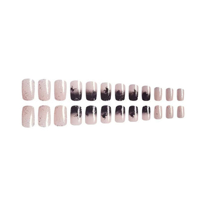 Halloween Square Armor Shining Spider Halloween Element Fake Nail Removable Finished Wear on Nail Holiday Nail Art