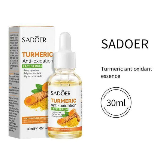 Sadoer 2 in 1 Set of Tumeric Anti Oxidation Turmeric Soap Bar + Turmeric Serum Anti Acne, Like Vitamin C, it is Effective in Acne Removal, Pore Shrinking and Skin Tone Brightening
