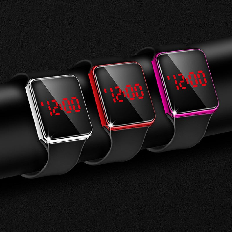 Fashion Square LED Digital Watch Students Luminous Electroplated Sports Electronic Watch Wrist Watch For Men And Women