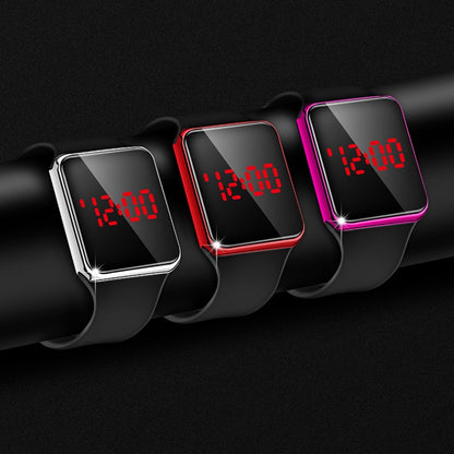 Fashion Square LED Digital Watch Students Luminous Electroplated Sports Electronic Watch Wrist Watch For Men And Women