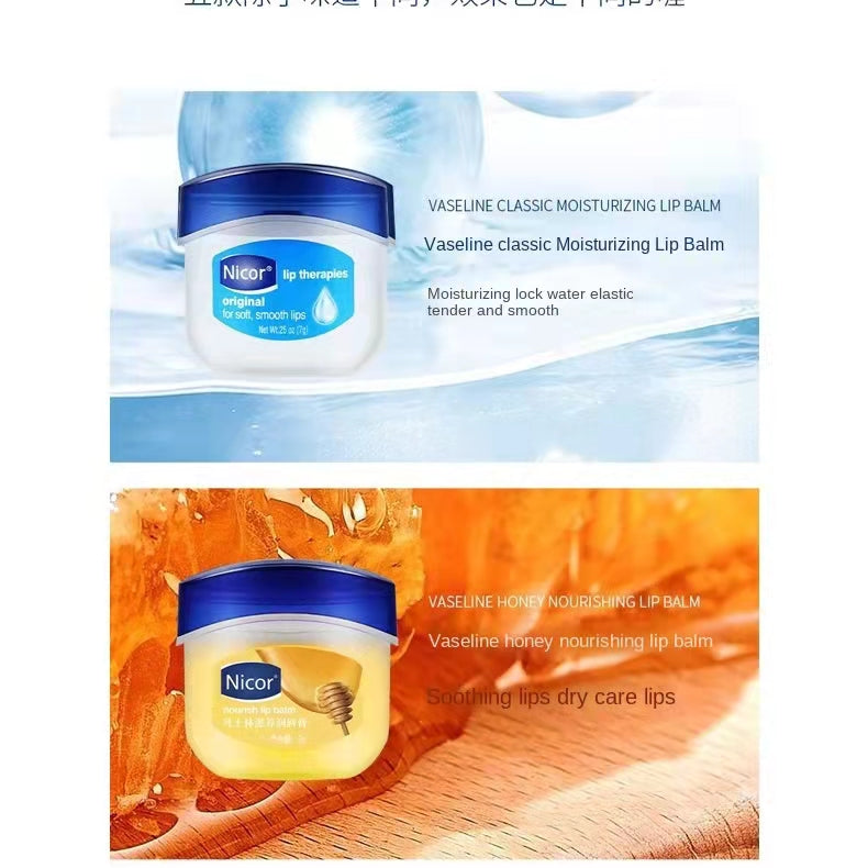 Vaseline Lip Balm Moisturizing Lipstick Base Moisturizer Makeup Natural Plant Anti-Cracking Lip Care Petroleum Jelly Lip Balm