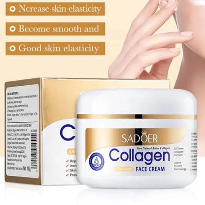 SADOER 10x Collagen ,Collagen Anti Aging Face Cream Anti Wrinkles And Fine Lines, Intensive hydration, Anti - aging, Brighten skin tone, Acne fade/ repair essence, Contains collagen