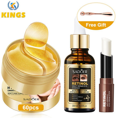 3-Piece Eye Care Set Eye Essence Eye Cream Stick Eye Mask Retinol Anti-Wrinkle Mossturizing Smoothes Fade Dark Eye Circle