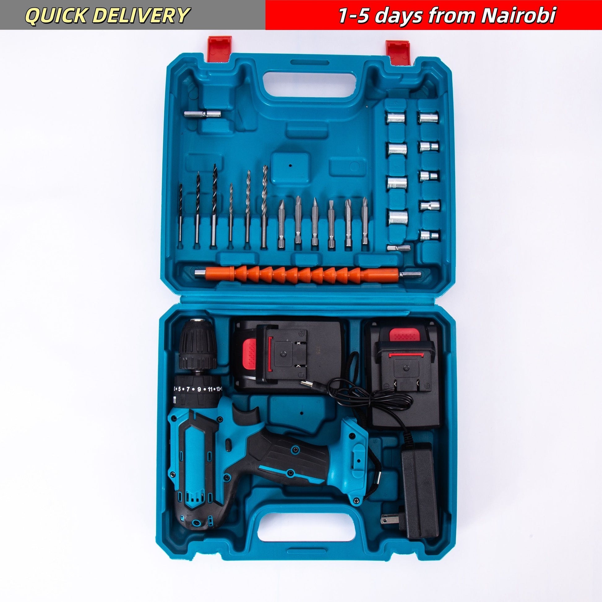 One and Two 21V battery Electric Cordless Drill Set (includes 24 kits and a toolbox )drilling machine,drilling machine set ,drillling tool drill machine drill bit set drill drilling bit