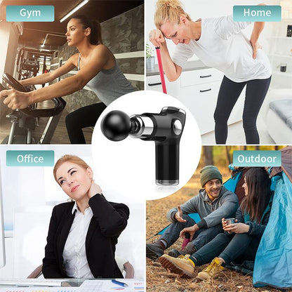 Mini Massage Gun, Powerful Handheld Muscle Massager for Back Pain Relief, Deep Tissue Percussion Small Massage Gun Travel Massager with 4 Massage Heads Electric Massage Gun, Deep Muscle Massager