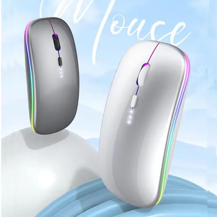 ZHJH Dual-mode gaming mouse with battery display Bluetooth wireless mouse Rechargeable silent luminous mouse suitable for tablets and computers