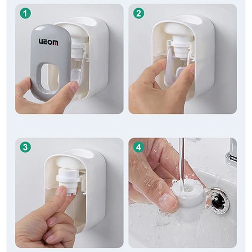 Wall Mount Automatic Toothpaste Dispenser Bathroom Accessories Set Toothpaste Squeezer Dispenser Bathroom Toothbrush Holder Tool Toothpaste Storage