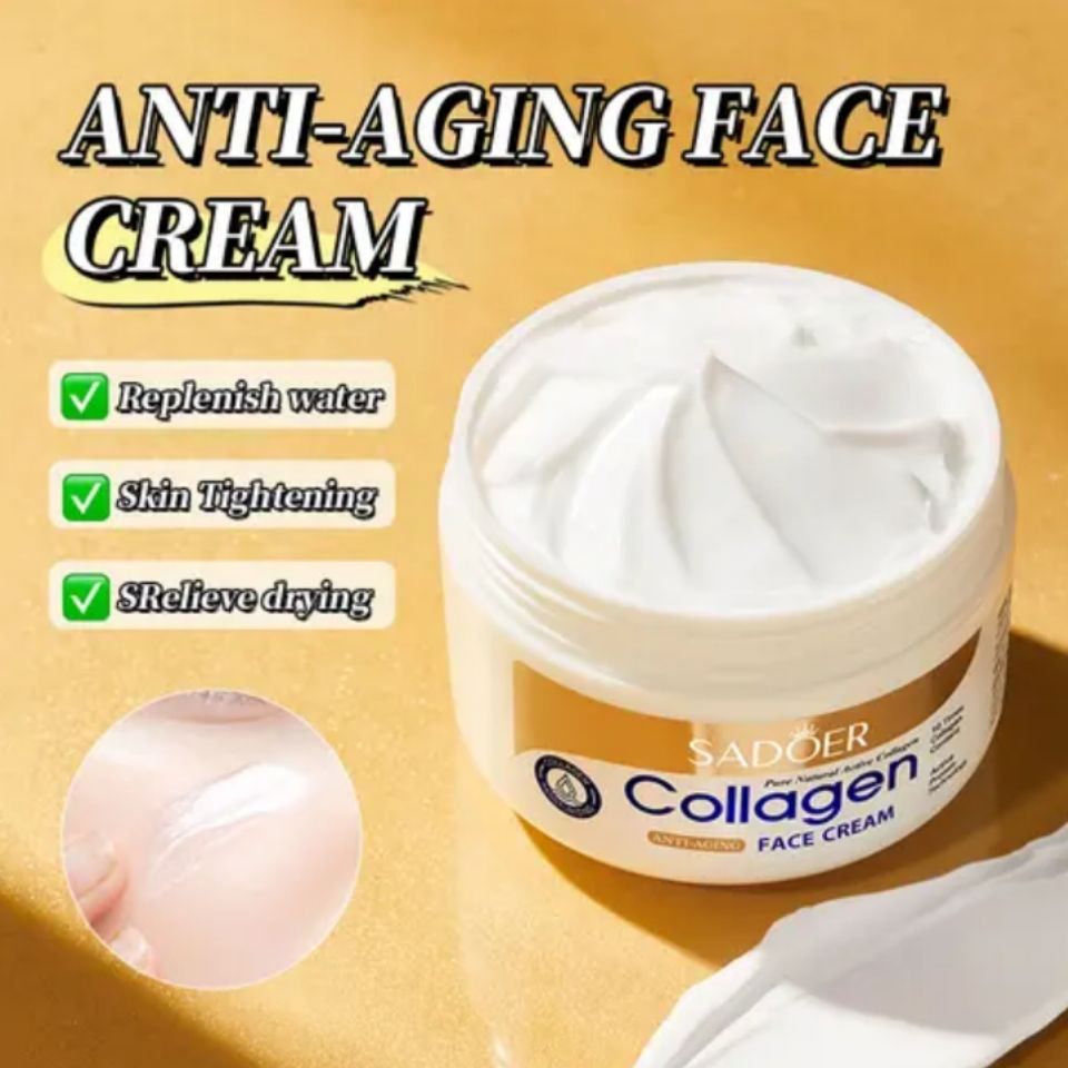 2 IN 1 SADOER Collagen Anti Aging Face Cream + Collagen Hand Cream - Anti Wrinkles And Fine Lines, Intensive hydration, Anti-aging, Brighten skin tone, Acne fade/ repair essence, Contains collagen