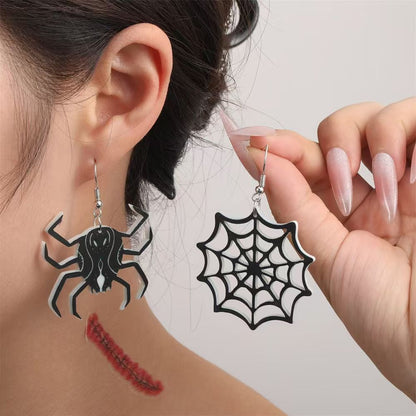 New eco-friendly acrylic earrings, with a unique European and American style. Halloween-themed earrings featuring pumpkins, spiders, cats, and ghosts.