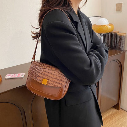 Mateamoda Croc Glam Shoulder Bag Underarm Handbag