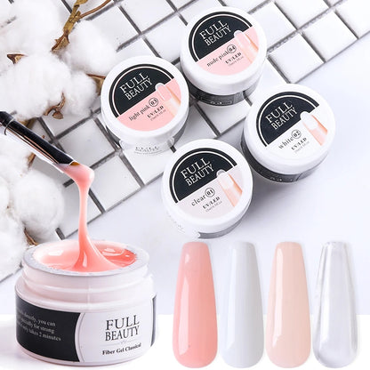 15ml Nail Extension Gel Soak Off UV Gel Acrylic White Clear Gel for Nail Prolong for Home Nail Art Shop Manicure Tool