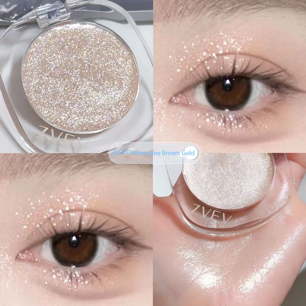 Single color explosive flash eye shadow plate delicate, clear, shiny, pearly, broken diamond girls' advanced color eye shadow cream