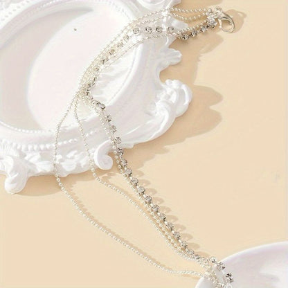 4-Layers Anklets Rhinestone Beach Foot Chain