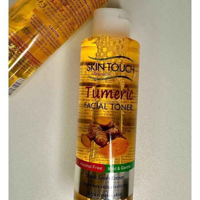 3 Packs Skin Touch Tumeric Facial Toner Alcohol-free Twith Tumeric Extract For All Skin Types Softer Smoother Hydrated Complexion Skin Touch Naturals Brightening Facial Toner , 250ml X 3
