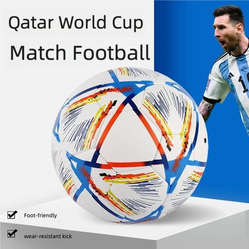 The official ball of the Qatar World Cup, Professional Soccer Ball, Official Size 5 Football Perfect For Outdoor Training&Entertainment, PU Leather Seam Durable And Long-Lasting Soccer Ball