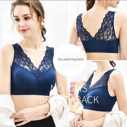 New Arrival Women Lace Bra Seamless Wireless Beauty Back Push Up Bra Cozy Chest Tube Top Sports Fitness Vest Bralette Bra Running Yoga Paded Bra Ladies Underwear Chest Wrap Undies Lingerie Female