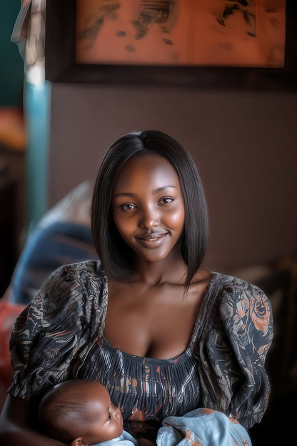 Synthetic Straight Bob Wigs - 12 Inch | 180% Density Natural Look(1B Black, Gift)