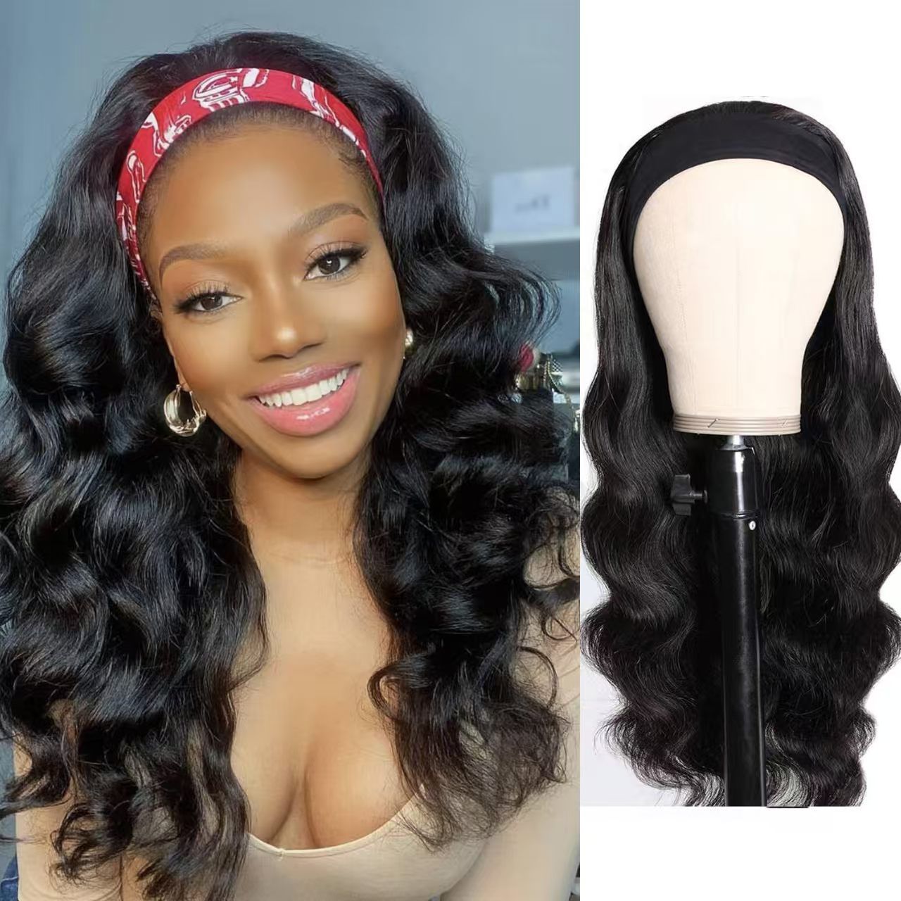 New Headband Wig Body Wave Wig 26Inch Hair Wigs Women Brazilian Ready To Wear Wig Curly Hair Wig